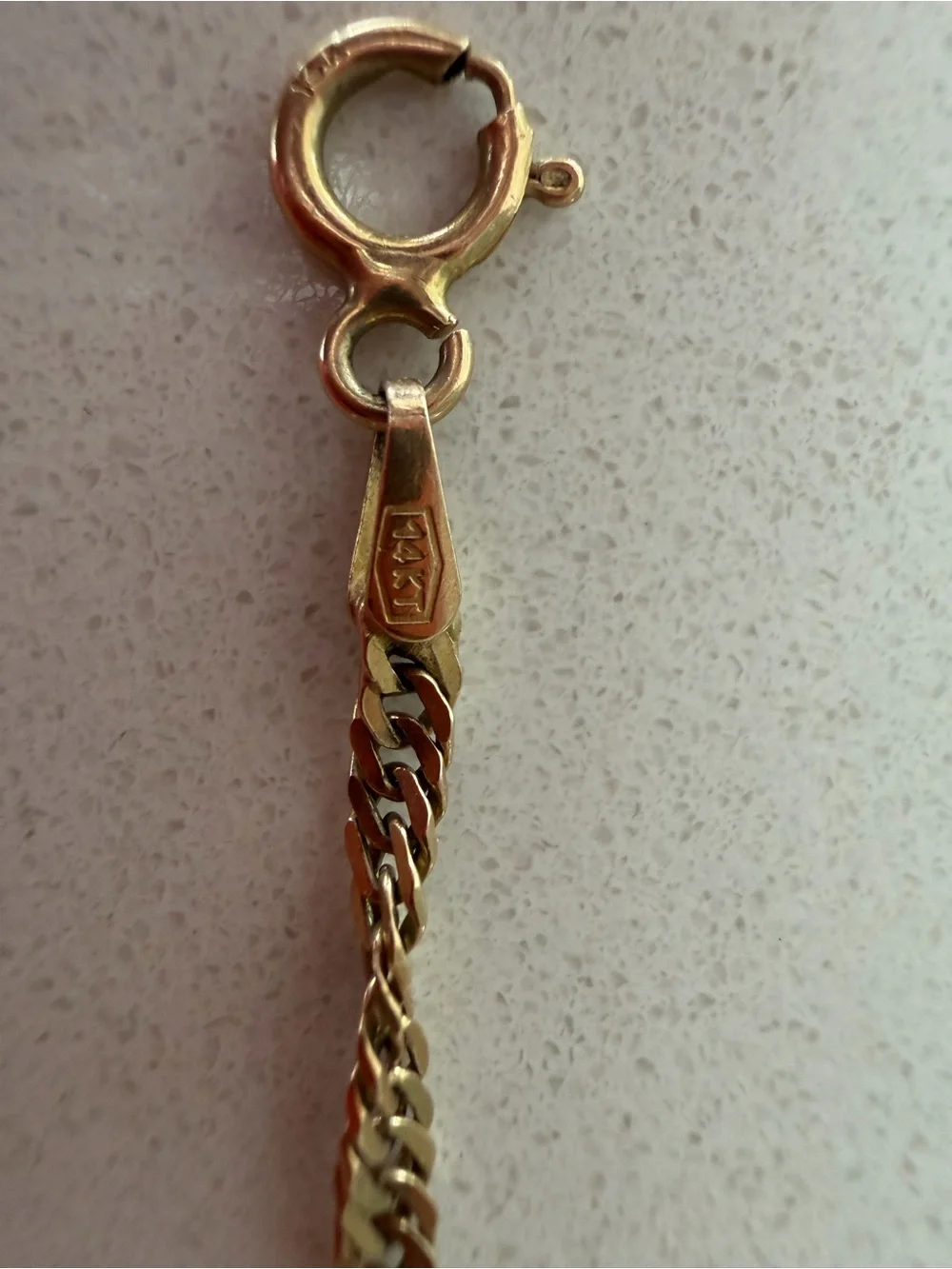7” Singapore 14kt gold bracelet